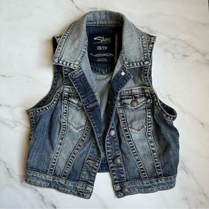 Silver Jeans Co. US XS Cropped Denim Vest